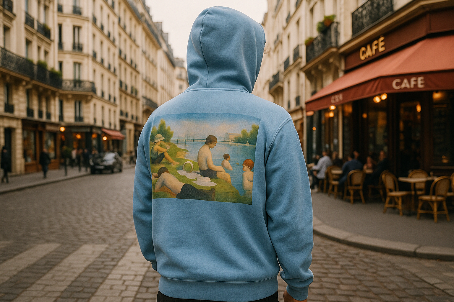 Hoodie Azul Claro Bathers at Asnières by Georges Seurat