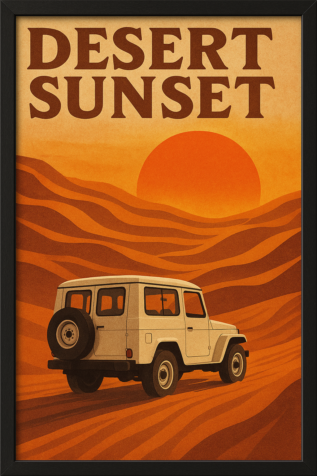 Póster vintage de aventura desértica