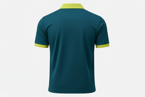 Playera azul petróleo vista posterior