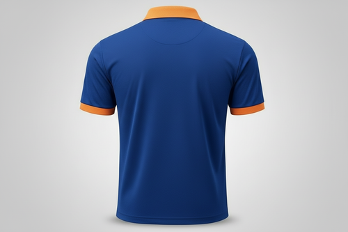 Playera azul rey vista posterior