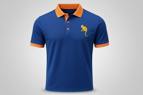 Blue with Orange Polo Dry Fit